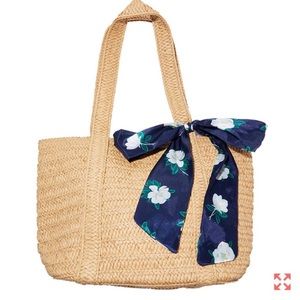 Draper James Straw Tote, Detachable Magnolia Scarf